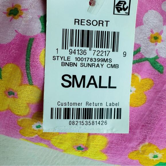 On 34th Womens Sunray Dress Pink Yellow Floral Print Maxi Size S New - Picture 12 of 14